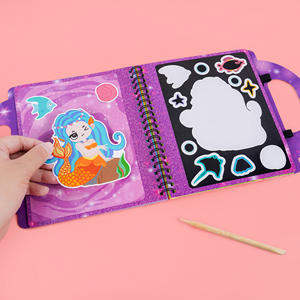 Sirène licorne <span class=keywords><strong>Prince</strong></span> Scratch Note <span class=keywords><strong>dessiner</strong></span> livre créatif bricolage Art pour maternelle papier écriture jouet avec poignée boîte emballée - Product Image 2