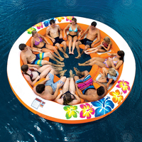 Nouveau design personnalisé énorme île flottante gonflable 6-10 personne île flottante dans l'eau en plein air à vendre
