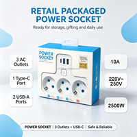 Multiprise murale Schuko UE en gros pour usine, 4 prises CA avec 1 Type-C et 2 USB-A, adaptateur secteur pour la maison, le bureau et les voyages