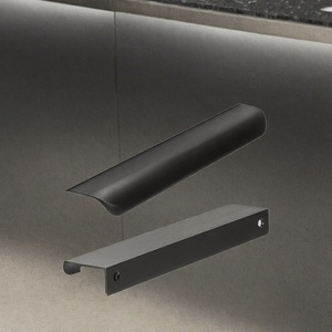 Gagang Lemari Kamar Tidur Hitam Modern, Gagang Tersembunyi, Tarikan Pintu Lemari, Kenop Laci, Gagang Persegi Panjang, Perlengkapan Furnitur - Product Image 6
