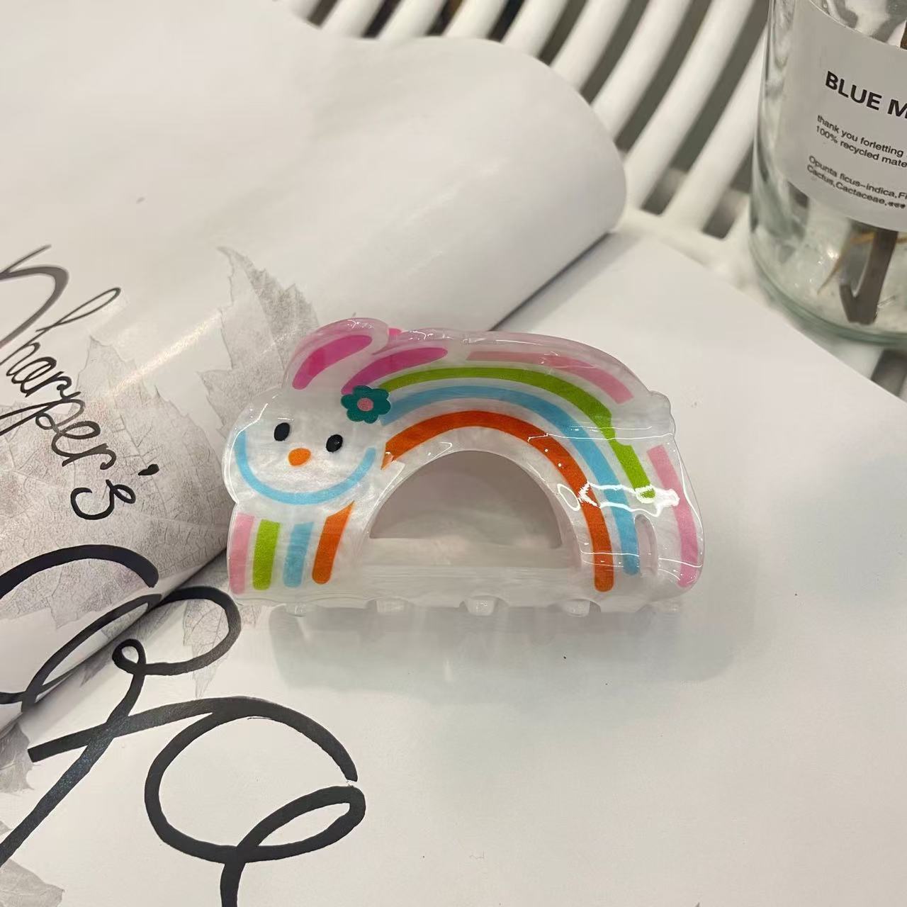 forme arc-en-ciel rose 8 cm