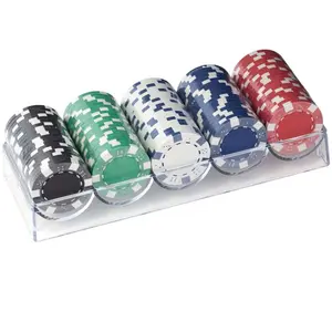 Rõ Ràng Duy Nhất Acrylic Casino Poker Chip Tray GSE Trò Chơi Lucite Poker Chips Holders