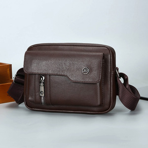 Bolso de Mensajero de Cuero PU para Hombre, Bolso de Hombro para Teléfono Móvil, Bolso de Viaje Pequeño, Bolso de Cintura con Múltiples Bolsillos, Bolsos de Pecho Masculinos - Product Image 2