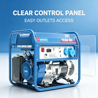Générateur d'électricité portable silencieux à inverseur Yuchai 5KW, refroidi par air, moteur 4 temps, réservoir de carburant 25L, 50/60Hz pour usage domestique de secours