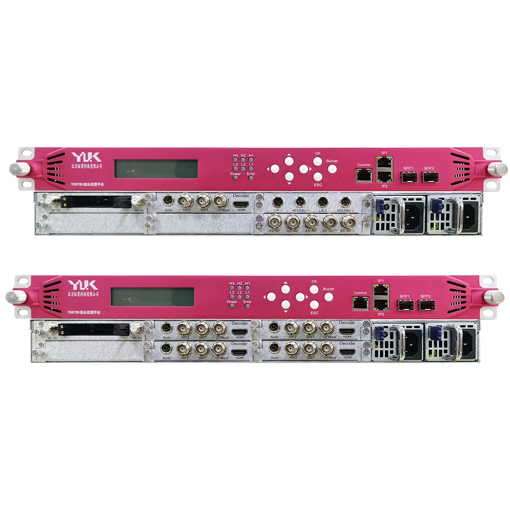 وحدات نوع متعددة قناة 9 ASI المدخلات 6 ASI الناتج IP المدخلات والمخرجات TS معدد للتلفزيون الرقمي Headend
