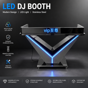 Maßgefertigtes Voll-LED-Aluminium-<span class=keywords><strong>DJ</strong></span>-Podium, Leichter Tragbarer <span class=keywords><strong>DJ</strong></span>-Konsolentisch mit RGB-Digitalanzeige für Club-Live-Auftritte - Product Image 1