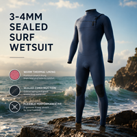 Combinaison de plongée intégrale en néoprène 3mm 4mm personnalisée avec fermeture éclair frontale et doublure thermique chaude