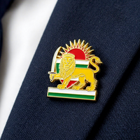 Épinglette Souvenir Promotionnelle Pays National en Émail Traditionnel Plaqué Argent Personnalisée Lion du Soleil Carte de l'Iran avec Sérigraphie