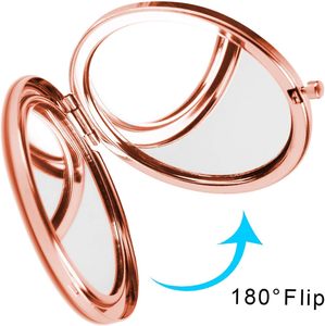 Circular Metal Mini Vanity <b>Mirror</b> Vintage Foldable Double Sided Pocket Makeup <b>Mirror</b> - Product Image 3