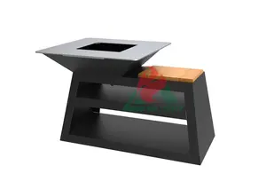 Barbacoa al aire libre de acero corten hoguera parrillas de barbacoa para patio trasero de acero corten barbacoa brasero de fuego resistente parrillas de barbacoa