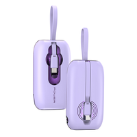 Produits LED RTS, mini batterie externe ultra-fine 10000 mAh Li-Polymère, PD22.5W, câble de charge super rapide intégré, écran LED intégré, cadeau de Noël