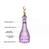 Ensemble de 3 lanternes en verre Ramadan, best-seller, lampe de nuit LED, lampe de table, style islamique, décoration de table de mariage