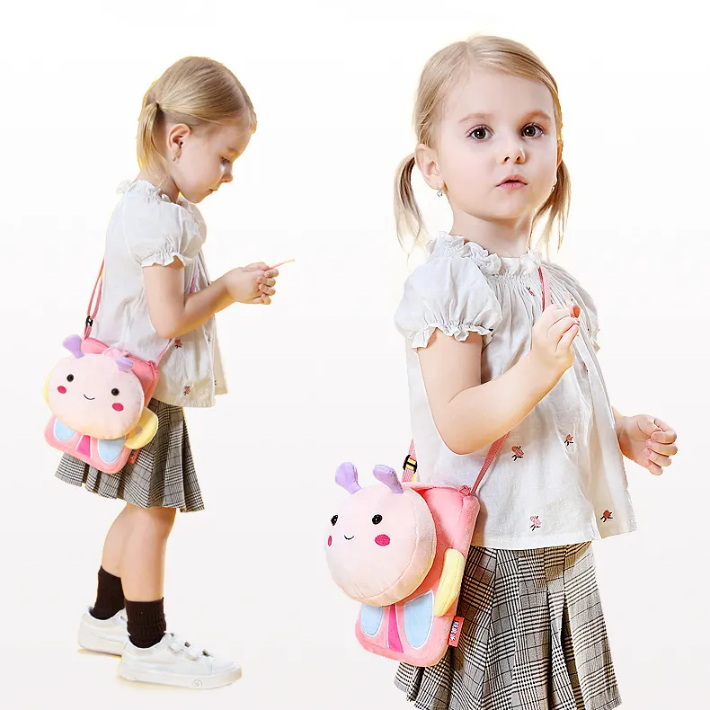 Fashion cute children square sling shoulder bag cartoon small animal canvas crossbody bag