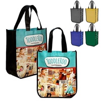 Sac fourre-tout écologique personnalisé imprimé, laminé, non tissé, réutilisable, avec poignées, pour les boutiques, les courses et l'emballage