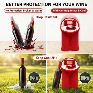 <span class=keywords><strong>Bolsa</strong></span> de Vino Personalizada para 2 Botellas, Funda Enfriadora de Vino con Marca Personalizada, <span class=keywords><strong>Bolsa</strong></span> de Transporte para Vino, Funda Enfriadora de Regalo - Product Image 2