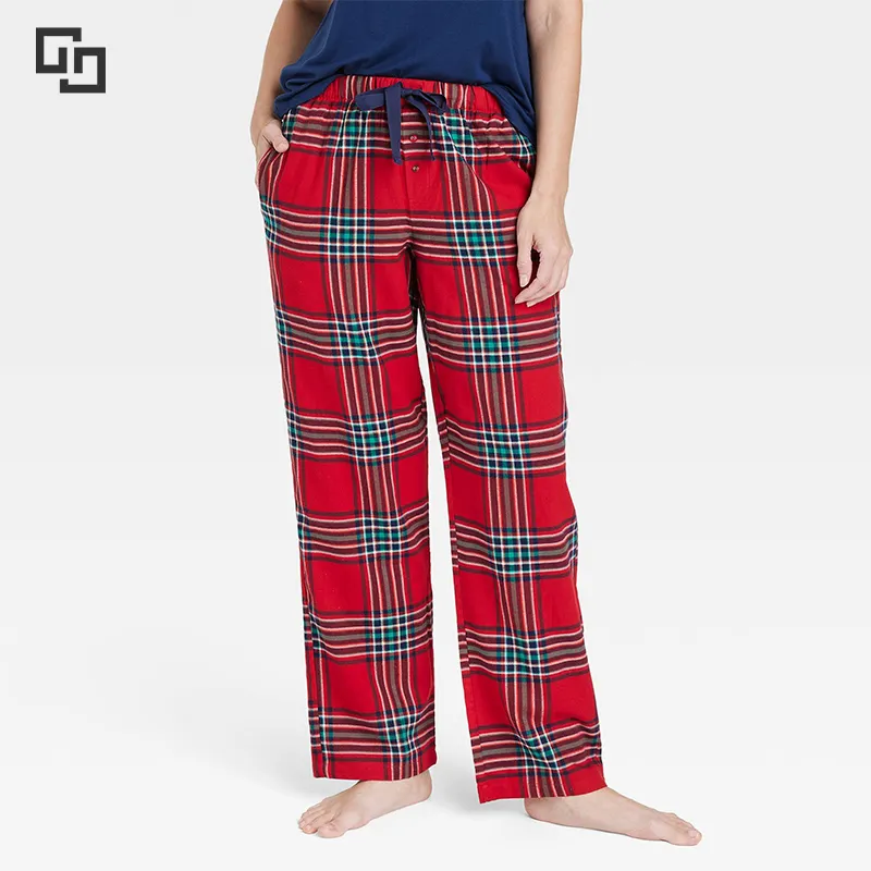 Custom Cozy Women's Lounge Pants Wholesale Plaid Flannel Pajama Pants