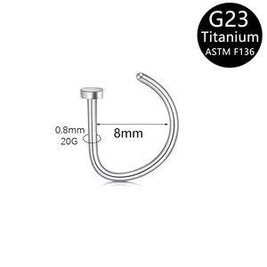G23 titanyum 20G D şekil burun çember damızlık <span class=keywords><strong>Septum</strong></span> D burun halkası tırnak çocuk düğün veya nişan hediye için yüksek kalite - Product Image 4