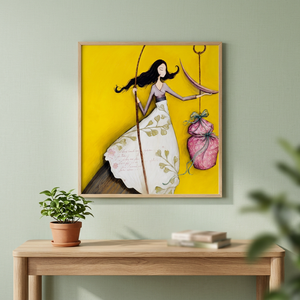 Arte Japonés Moderno, Decoración de Pared de Lona Acrílica Pintada a Mano con Dibujos Animados Bohemios, Estilo para Interiores para Todas las Estaciones, India ARTHUB SHILPA RANDER - Product Image 3