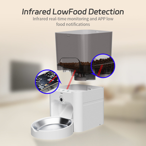 Distributore Automatico di Cibo per Animali Domestici da 6L, Grande Capacità, Uso Interno, Controllo Remoto tramite APP, Telecamera HD Regolabile, Giocattolo <span class=keywords><strong>Laser</strong></span> Intelligente - Product Image 2