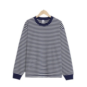 T-shirt a Maniche Lunghe Autunnale 280gsm Pesante a <span class=keywords><strong>Righe</strong></span> <span class=keywords><strong>Blu</strong></span> <span class=keywords><strong>e</strong></span> <span class=keywords><strong>Bianche</strong></span> per Coppia, Maglia Casual Larga da Uomo <span class=keywords><strong>e</strong></span> <span class=keywords><strong>Maglietta</strong></span> Base da Donna - Product Image 1