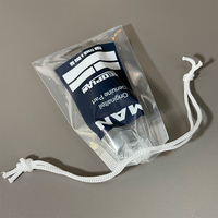 Sac à cordon auto-scellant en plastique transparent de petite taille pour l'emballage de cadeaux de vêtements quantité minimale de commande 100 pièces