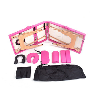 <span class=keywords><strong>Table</strong></span> de <span class=keywords><strong>massage</strong></span> pliable et portable pour spa d'acupuncture, bon marché, réglable, salon de beauté, lit de <span class=keywords><strong>reiki</strong></span> du visage pour <span class=keywords><strong>massage</strong></span> avec jambe en bois - Product Image 5