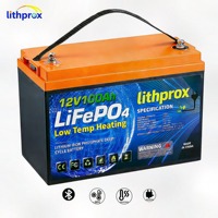 Batería de respaldo LiFePO4 de 12V 100AH con calefacción para bajas temperaturas, Bluetooth y conector Anderson para carrito de golf, resistente para uso continuo en frío.