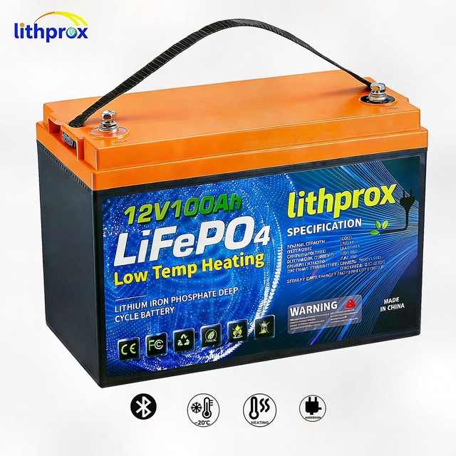 12V 100AH LiFePO4 Battery Backup Heated Low Temperature Bluetooth Anderson for Golf Cart Cold Heavy Duty Continuous Output