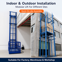 Lift Barang Modular Hidrolik Rel Pandu Indoor Outdoor Pra-Rakit untuk Bangunan Bertingkat Banyak