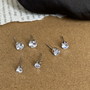 <b>Stud</b> <b>Earrings</b> Ball Shape Claw Setting 4mm 6mm 7.5mm Everyday Wear Unisex - Product Image 4