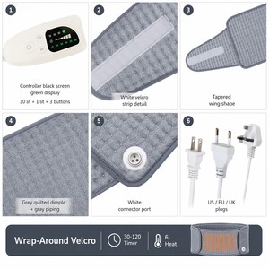 Cinturón Eléctrico Térmico de Cedro <span class=keywords><strong>para</strong></span> Cintura y Espalda, Almohadilla Calefactora Lumbar, Terapia de Fisioterapia <span class=keywords><strong>para</strong></span> Alivio del Dolor, 6 Niveles, Temporizador, Suave - Product Image 3