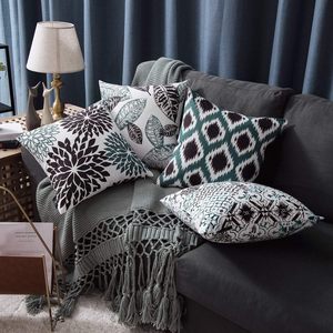 Funda de cojín con diseño de hojas y patrones abstractos, estilo bohemio, para decoración de interiores, 4 piezas, decoraciones para casa de campo - Product Image 3