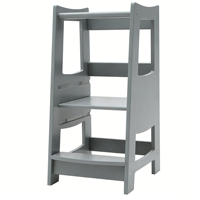Tabouret d'appoint en bois pour enfant, réglable en hauteur (3 niveaux), pour cuisine et salle de bain