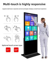 Pantalla Publicitaria Digital LCD 4K Ultra Delgada de 43-65 Pulgadas con Soporte de Piso, OEM ODM, Red WIFI, Control Remoto, CMS, Logotipo Personalizado