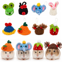 Leuke handgehaakte kleine dierenmuts Cartoon dier Fruit Hamster Hoofddeksels Mini-kostuum Foto rekwisieten Accessoires voor Hamster Guinea