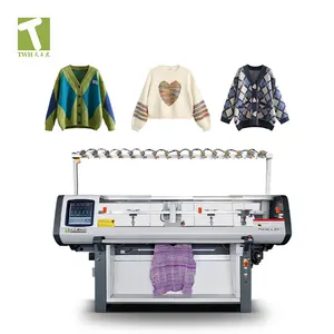 TWH neues Produkt 7/10/12/14G automatische 52-Zoll-Single-System Pullover computergesteuerte Pullover-Strickmaschine Flachstrickmaschine