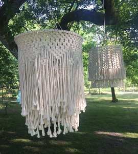 Boho Lumière Fringe Lustre Bohème Gland Lampe Macrame <span class=keywords><strong>Abat</strong></span>-<span class=keywords><strong>Jour</strong></span> - Product Image 3