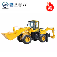 Traktor Mini Hengwang 10-20 Bersertifikat CE, Traktor Kecil dengan Loader Depan dan Backhoe Loader, Sedang Dijual