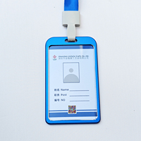 Étui pour carte en alliage d'aluminium personnalisé, protection d'identification, étui pour carte de contrôle d'accès d'entreprise, porte-carte de travail pour employé avec cordon