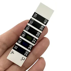 Strip termometer Digital, pengukur suhu Lcd dengan stiker perekat 2-12C