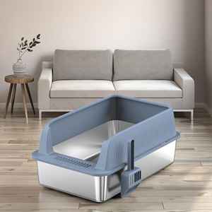 OEM Caixa de Areia para Gatos Retangular Extragrande 20L de Aço Inoxidável Semi-Fechada, Confortável, com Pedal, À Prova de Respingos Internos, Fácil de Limpar, 3.3kg - Product Image 5