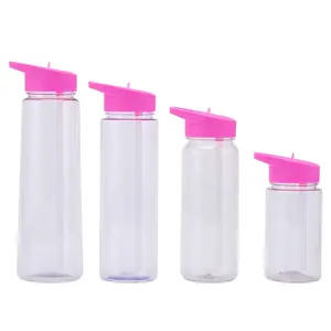 portable Eco Friendly 750ml BPA FREE Gym Clear transparent trinkflasch Tritan Drinking Plastic Sports Water Bottle With Straw