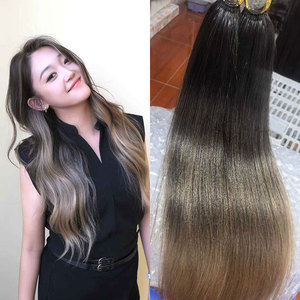 Extensioni per capelli umani 100% Indian Remy a trama doppia, con micro-attacchi a fusione, per intrecciatura all'uncinetto, confezione all'ingrosso - Product Image 4