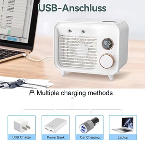 พัดลมไอเย็นแบบพกพา 5 in 1 ชาร์จผ่านพอร์ต Mini USB ประหยัดพลังงาน ใช้กลางแจ้ง พร้อมจอแสดงผล แสงไฟกลางคืน - Product Image 5