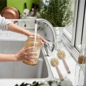 Cepillo de limpieza de botellas de mango largo de bambú natural con cerdas de Sisal para botellas de agua - Product Image 4
