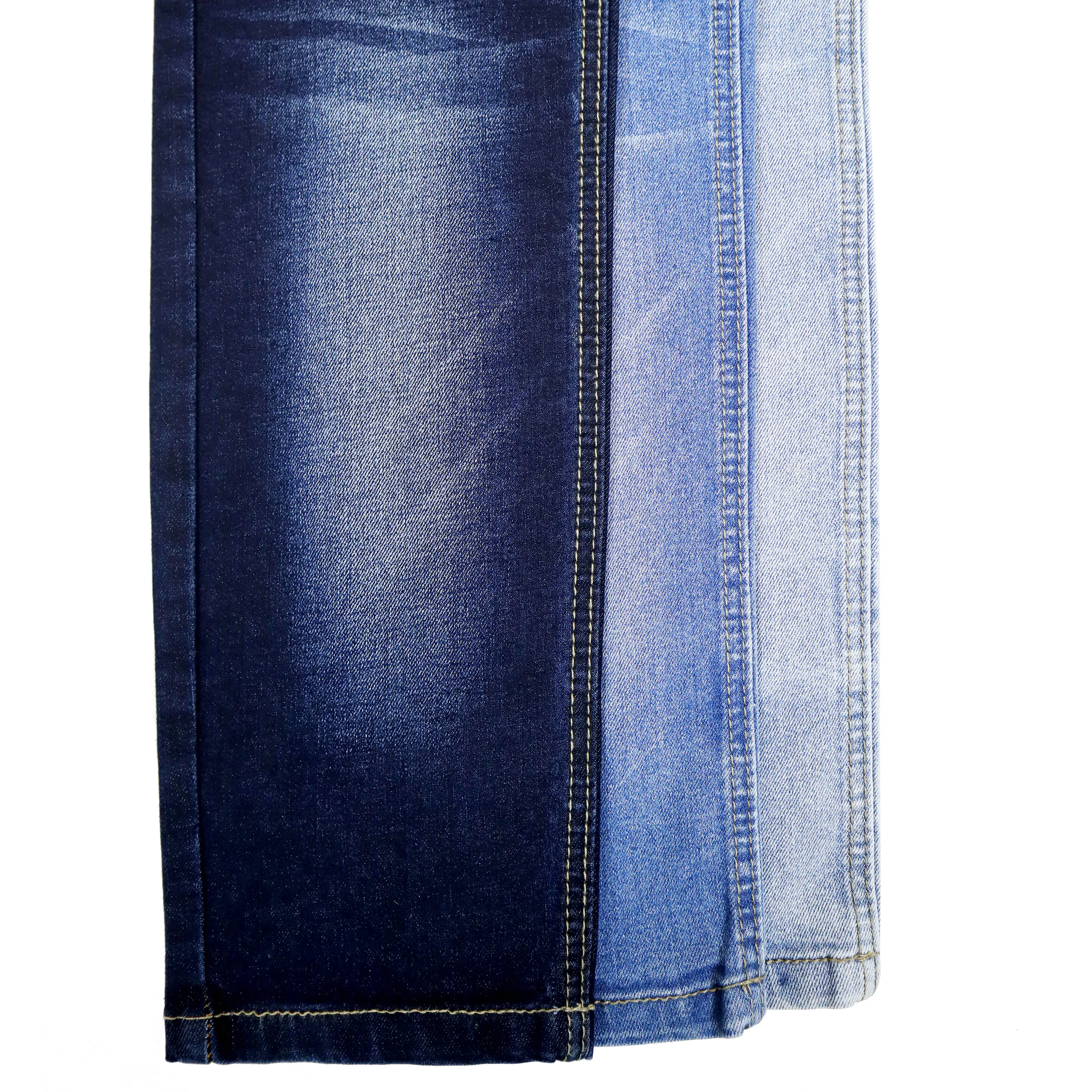 CF-23213 Chine 11.3oz vente en gros de tissu de jeans en denim extensible doux en coton bleu