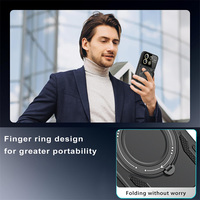 Étui de protection magnétique pour Xiaomi Redmi Note 13R 13 Pro+ 13 12 11 Pro Poco M6 Pro Protection de l'objectif de l'appareil photo Support rotatif Coque arrière