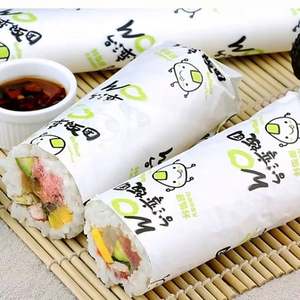 กระดาษห่ออาหารกันไขมัน พิมพ์โลโก้ตามสั่ง เป็นมิตรกับสิ่งแวดล้อม พิมพ์ลาย PE ของคุณเองได้ - Product Image 3