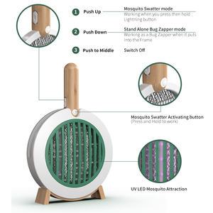 2 trong 1 có thể sạc lại điện muỗi vợt & Fly swatter ABS Vật liệu côn trùng Killer với pin nguồn điện - Product Image 6