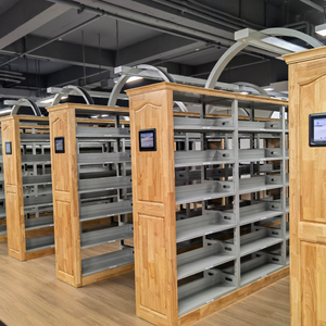 Durable Steel <strong>Wood</strong> Bookshelf Adjustable <strong>Shelves</strong> for Library Furniture - Product Image 3